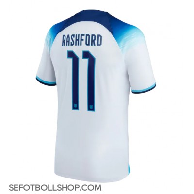 Billiga England Marcus Rashford #11 Hemma fotbollskläder VM 2022 Kortärmad
